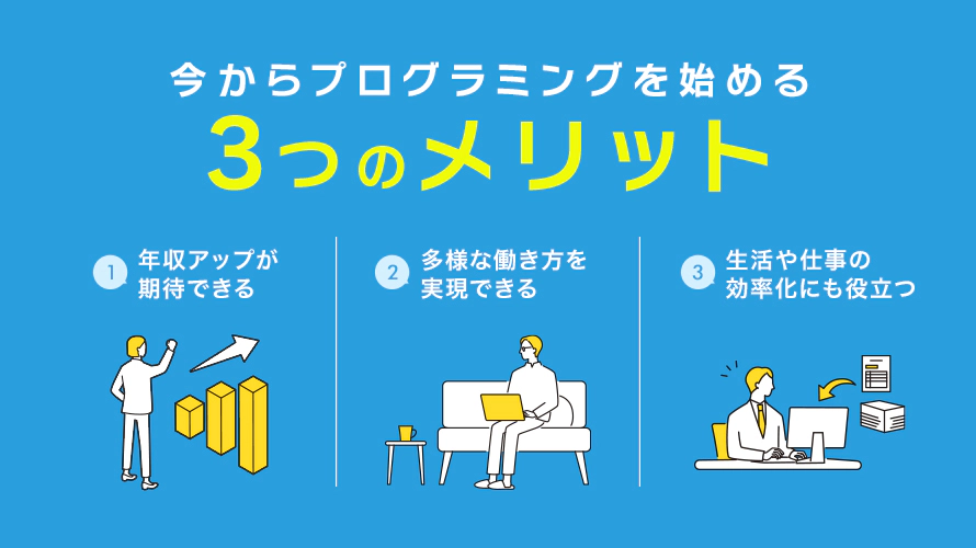 今からプログラミングを始めるメリット